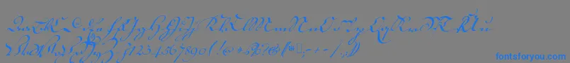 18thctrkurstart Font – Blue Fonts on Gray Background