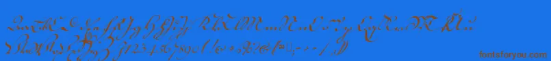 18thctrkurstart Font – Brown Fonts on Blue Background