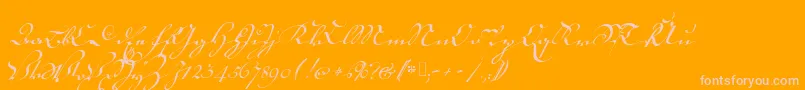 18thctrkurstart Font – Pink Fonts on Orange Background
