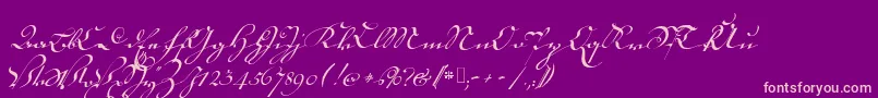 18thctrkurstart Font – Pink Fonts on Purple Background