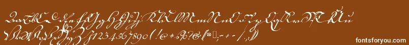 18thctrkurstart-fontti – valkoiset fontit ruskealla taustalla