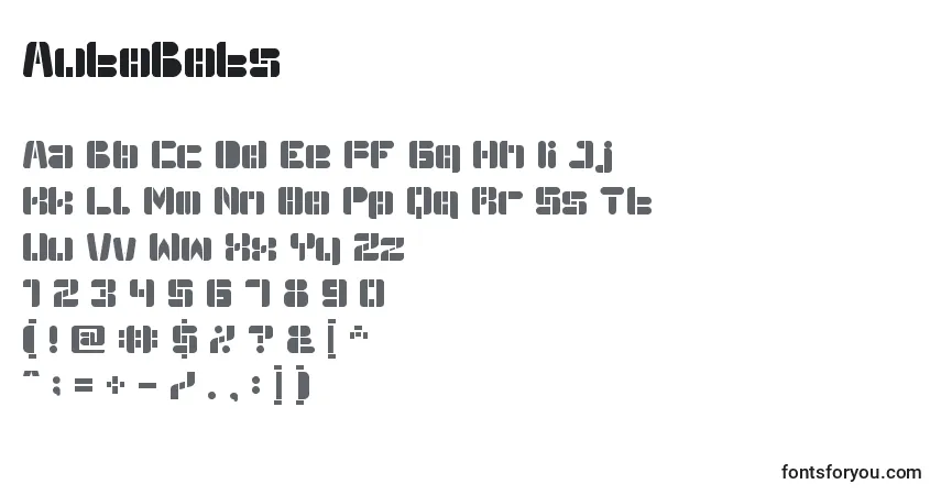 Schriftart AutoBots – Alphabet, Zahlen, spezielle Symbole