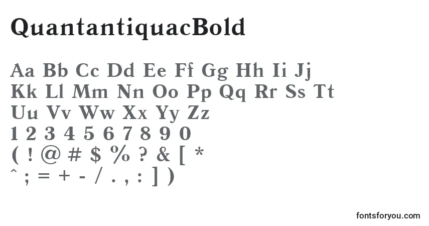 Шрифт QuantantiquacBold – алфавит, цифры, специальные символы