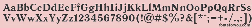 フォントQuantantiquacBold – ピンクの背景に黒い文字