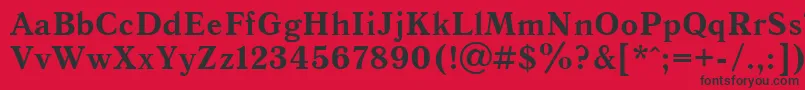 QuantantiquacBold Font – Black Fonts on Red Background