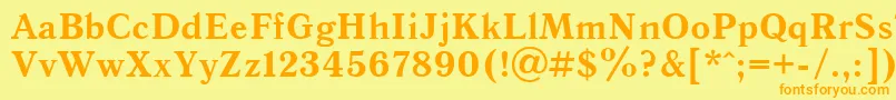 QuantantiquacBold Font – Orange Fonts on Yellow Background