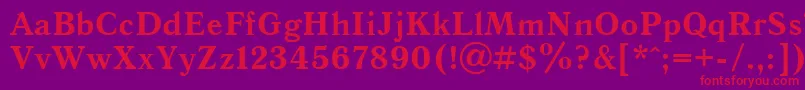 フォントQuantantiquacBold – 紫の背景に赤い文字