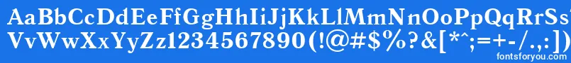 フォントQuantantiquacBold – 青い背景に白い文字