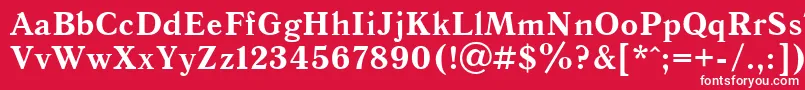 フォントQuantantiquacBold – 赤い背景に白い文字