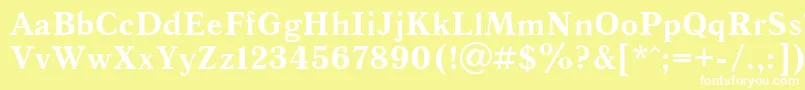 フォントQuantantiquacBold – 黄色い背景に白い文字