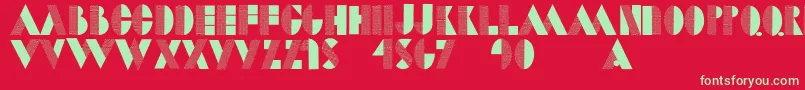 Dotcapsmk Font – Green Fonts on Red Background