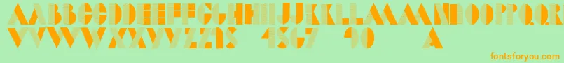 Dotcapsmk Font – Orange Fonts on Green Background