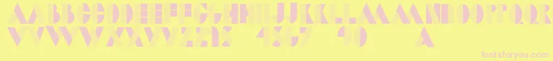 Dotcapsmk Font – Pink Fonts on Yellow Background