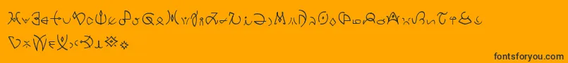 Clavatscript Font – Black Fonts on Orange Background
