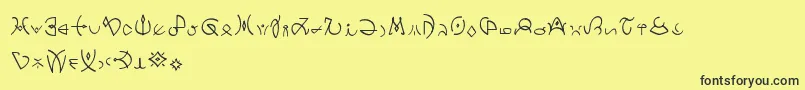 フォントClavatscript – 黒い文字の黄色い背景