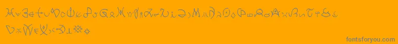 Clavatscript-Schriftart – Graue Schriften auf orangefarbenem Hintergrund