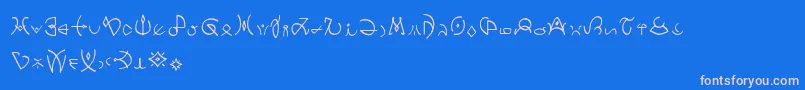 フォントClavatscript – ピンクの文字、青い背景