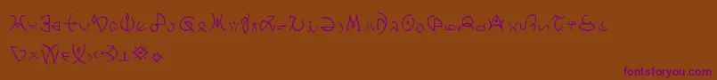Clavatscript Font – Purple Fonts on Brown Background