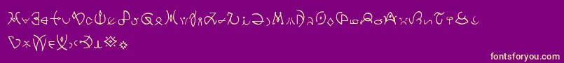 fuente Clavatscript – Fuentes Amarillas Sobre Fondo Morado