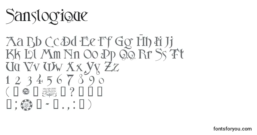Sanslogique-fontti – aakkoset, numerot, erikoismerkit