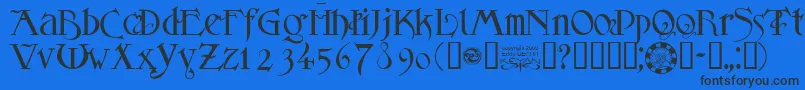 Czcionka Sanslogique – czarne czcionki na niebieskim tle