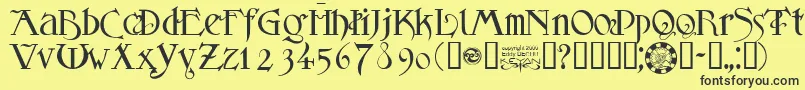 フォントSanslogique – 黒い文字の黄色い背景