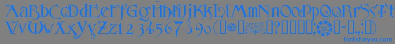 フォントSanslogique – 灰色の背景に青い文字