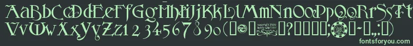 フォントSanslogique – 黒い背景に緑の文字