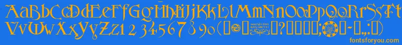 Шрифт Sanslogique – оранжевые шрифты на синем фоне