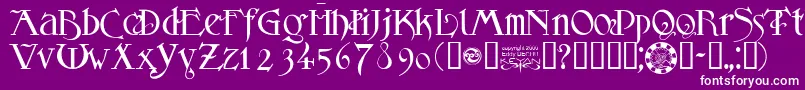 フォントSanslogique – 紫の背景に白い文字