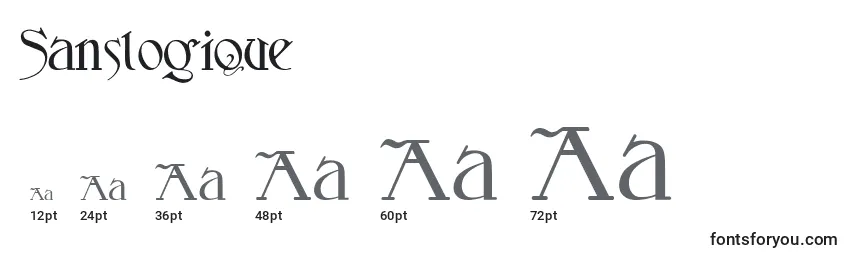Größen der Schriftart Sanslogique