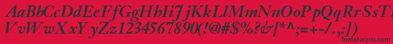 JansonsskBoldItalic Font – Black Fonts on Red Background