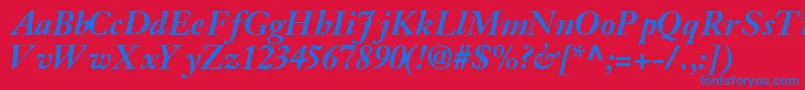 fuente JansonsskBoldItalic – Fuentes Azules Sobre Fondo Rojo