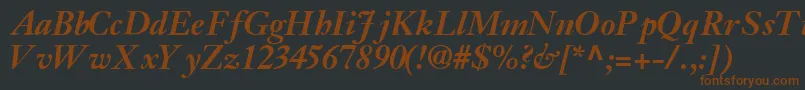 JansonsskBoldItalic Font – Brown Fonts on Black Background