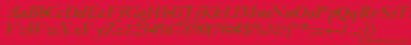 JansonsskBoldItalic Font – Brown Fonts on Red Background