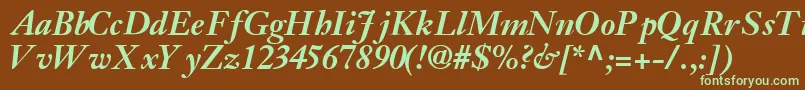 JansonsskBoldItalic Font – Green Fonts on Brown Background