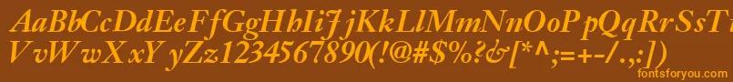 JansonsskBoldItalic Font – Orange Fonts on Brown Background
