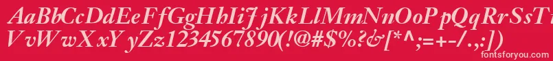 JansonsskBoldItalic Font – Pink Fonts on Red Background