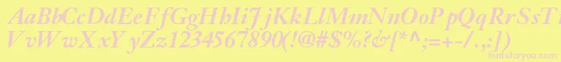 JansonsskBoldItalic Font – Pink Fonts on Yellow Background