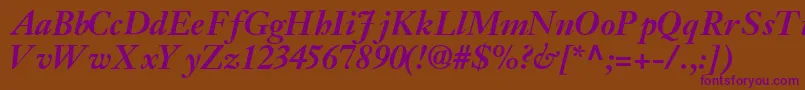 JansonsskBoldItalic Font – Purple Fonts on Brown Background