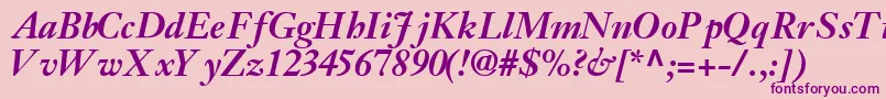 JansonsskBoldItalic Font – Purple Fonts on Pink Background