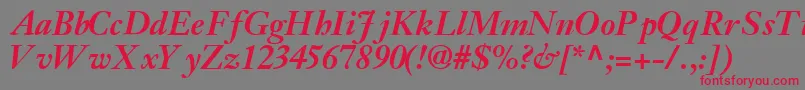 JansonsskBoldItalic Font – Red Fonts on Gray Background