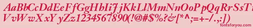 JansonsskBoldItalic Font – Red Fonts on Pink Background