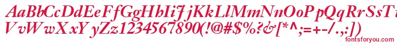 JansonsskBoldItalic Font – Red Fonts on White Background