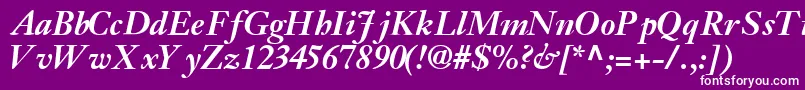 JansonsskBoldItalic Font – White Fonts on Purple Background