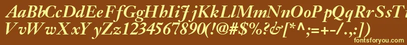 JansonsskBoldItalic Font – Yellow Fonts on Brown Background