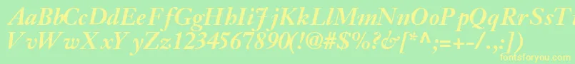 JansonsskBoldItalic Font – Yellow Fonts on Green Background