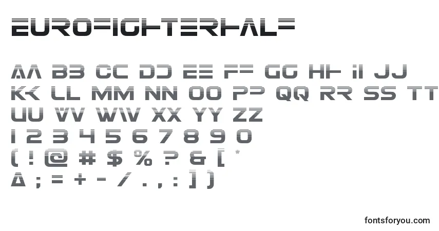 Eurofighterhalf-fontti – aakkoset, numerot, erikoismerkit