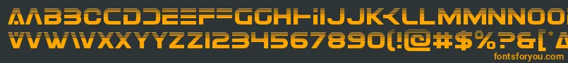 フォントEurofighterhalf – 黒い背景にオレンジの文字