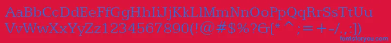 Egyptian505LightBt Font – Blue Fonts on Red Background